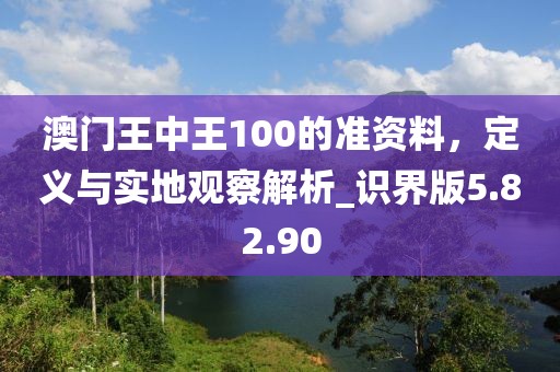 澳門王中王100的準資料,定義與實地觀察解析_識界版5.82.90
