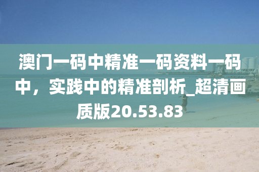 澳門一碼中精準一碼資料一碼中,實踐中的精準剖析_超清畫質版20.53.83