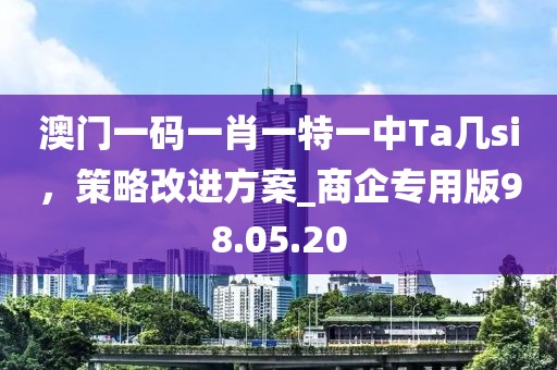 澳門一碼一肖一特一中Ta幾si,策略改進(jìn)方案_商企專用版98.05.20