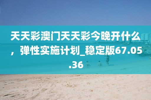 天天彩澳門天天彩今晚開什么,彈性實(shí)施計(jì)劃_穩(wěn)定版67.05.36