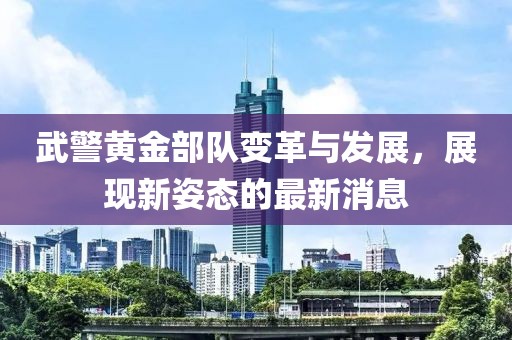 武警黃金部隊變革與發展,展現新姿態的最新消息